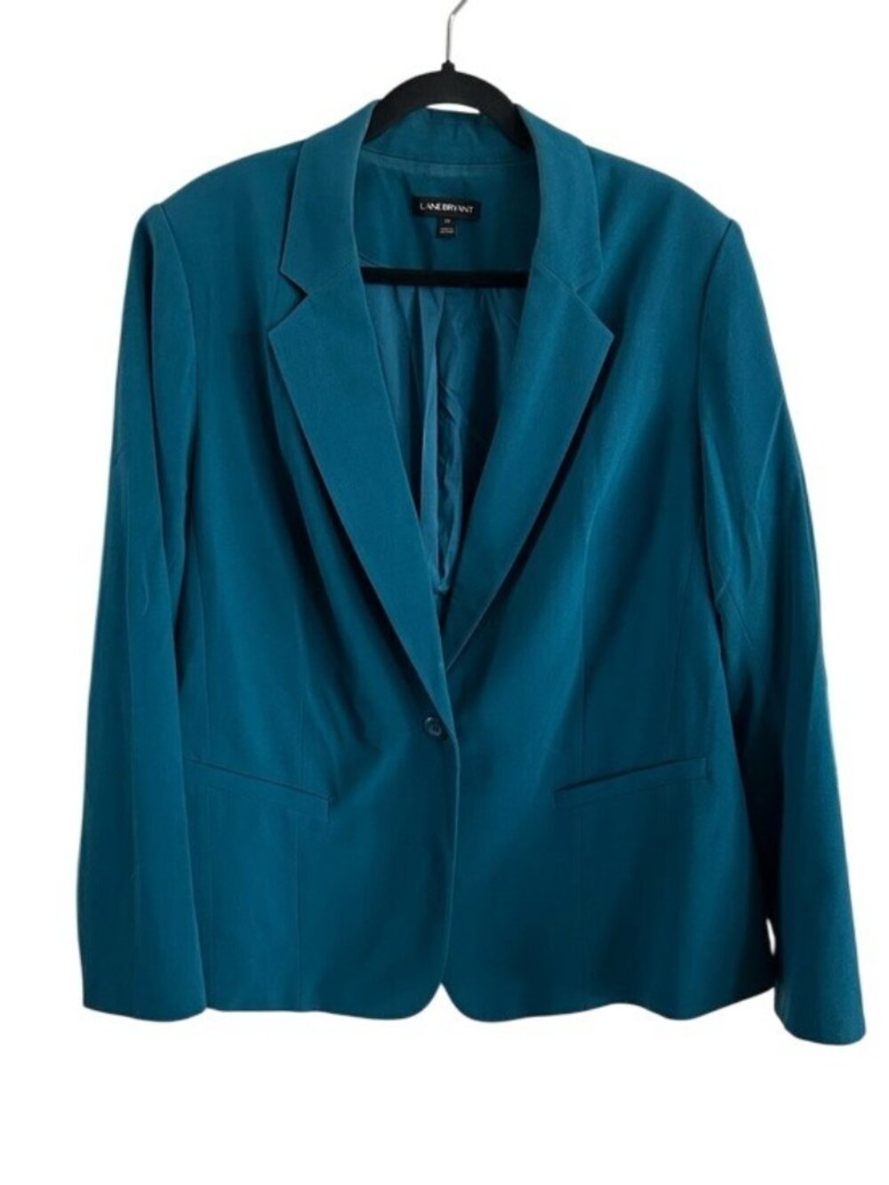 Lane Bryant Teal Single-Button Blazer Jacket Plus Sz 22 Flaws Read